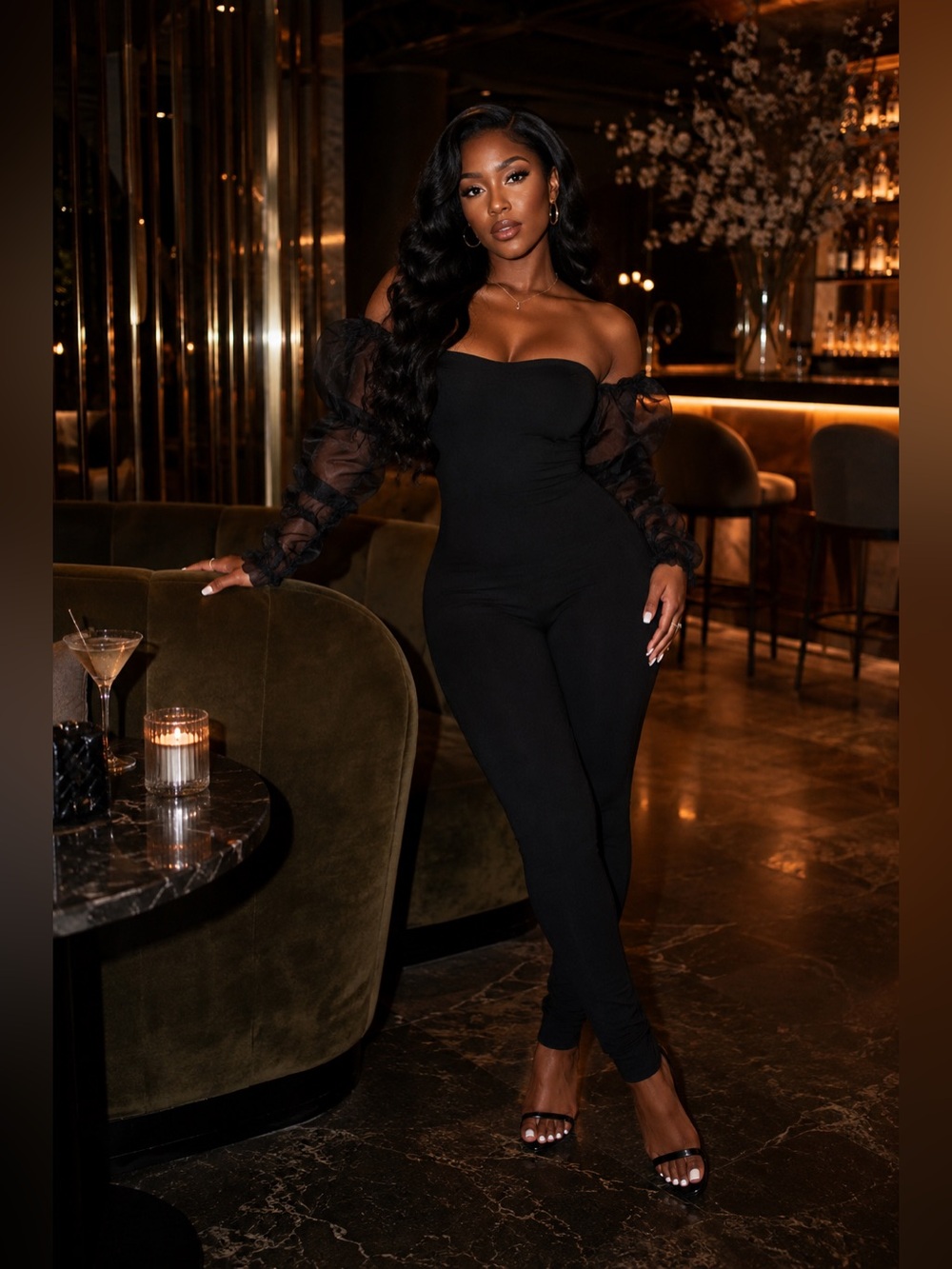 Bossy Puff Sleeve Off Shoulder Jumpsuit